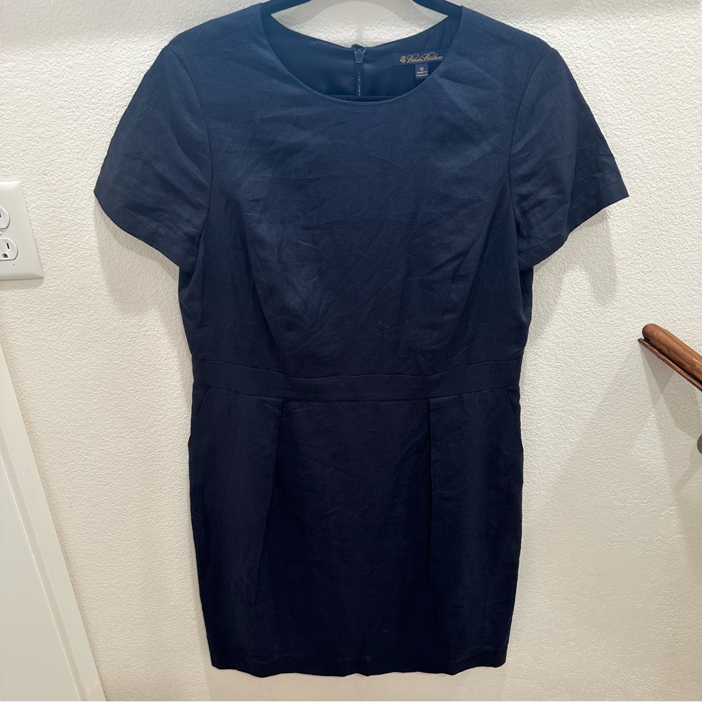Brooks Brothers Navy Linen Dress Size 12